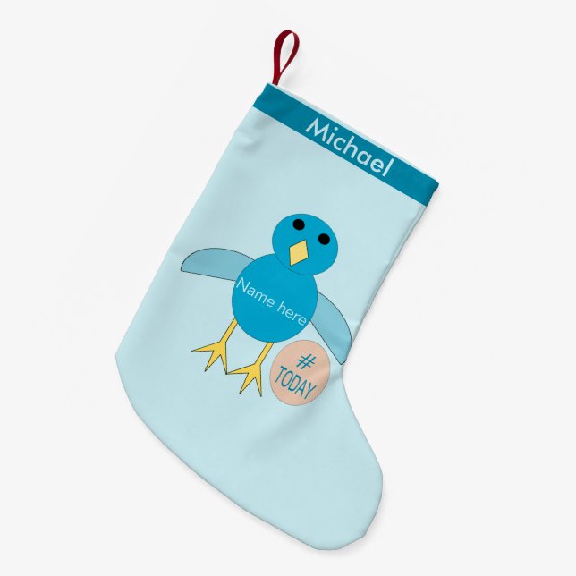 Custom Blue Birthday Boy Chick Stocking (Front (Hanging))