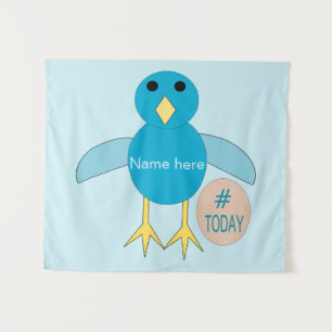 Custom Blue Birthday Boy Chick Tapestry
