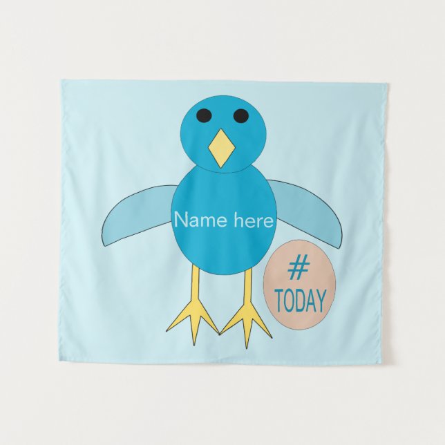 Custom Blue Birthday Boy Chick Tapestry (Front (Horizontal))