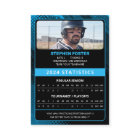 Custom Blue Black Pro Baseball Trading Card Stats
