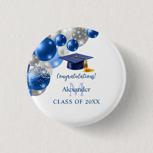Custom Blue Boys Graduation 3 Cm Round Badge