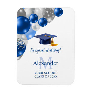 Custom Blue Boys Graduation Magnet