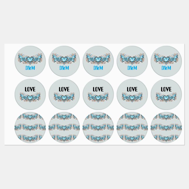 Custom Blue Butterflies Love Valentine Day Gift (Sheet)