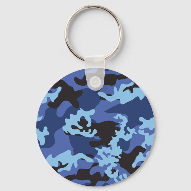 Custom Blue Camo Keychain (Front)