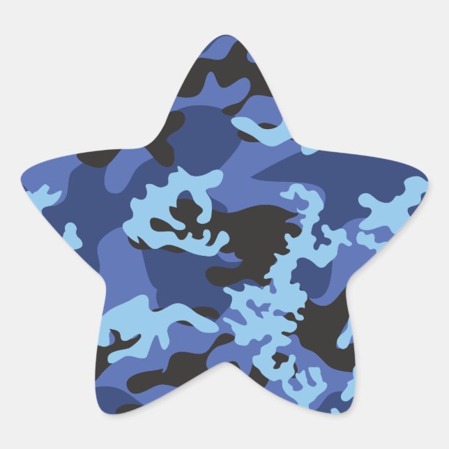 Custom Blue Camo Stickers (Front)