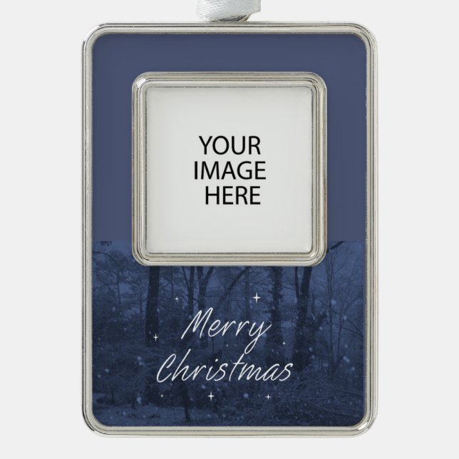 Custom Blue Christmas Ornament (Front)