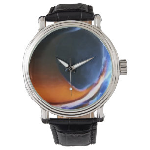 Custom blue clock watch