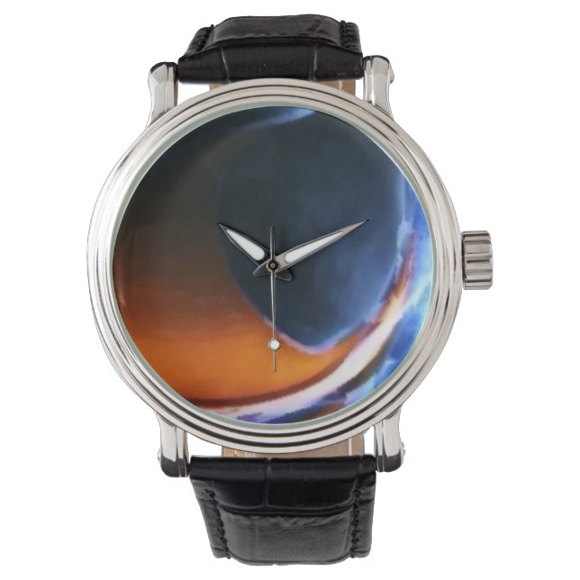 Custom blue clock watch (Front)