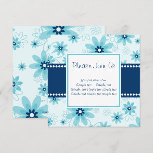 Custom Blue Daisies Square Invitation