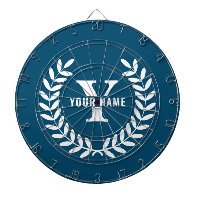 Custom Blue Dartboard Personalise Initial/Name (Front)