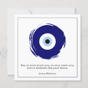 Custom Blue Evil Eye Good Luck & Protection Symbol Card