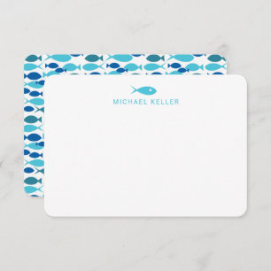 Custom Blue Fish Note Cards