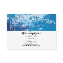 Custom Blue Floral Standard, 3.5" x 2.0"  Business