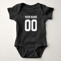 Custom blue football jersey number baby bodysuit