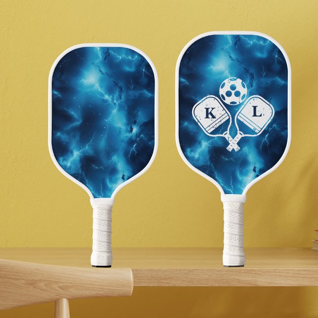 Custom Blue Galaxy Pickleball Paddle with Initials (Creator Uploaded)