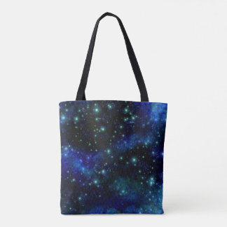 Custom Blue Galaxy Tote Bag