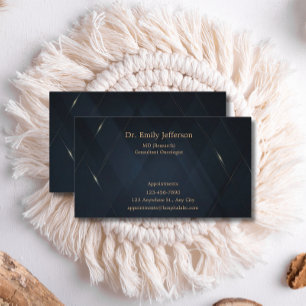 Custom Blue Gold Modern Minimalist Personalised Business Card