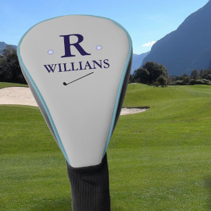 Custom Blue Golfer's Monogram Golf Head Cover