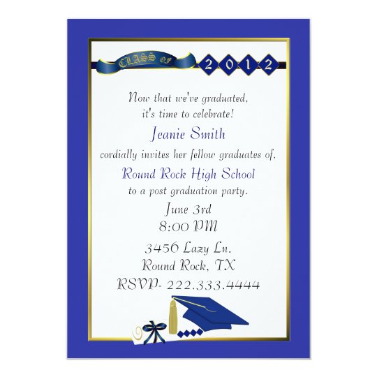 Custom Blue Graduation Party Invitation