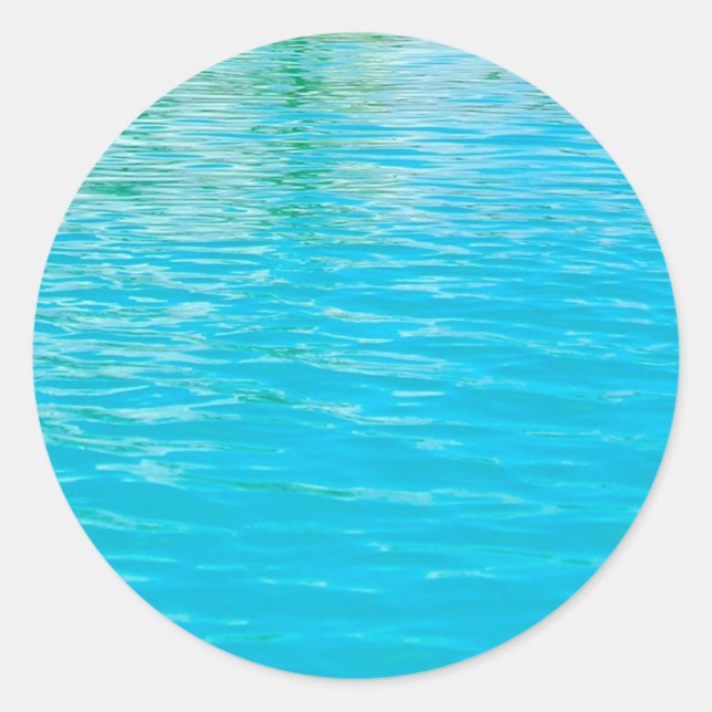 Custom Blue Green Sea Water Blank Template Classic Round Sticker (Front)