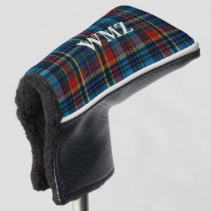 Custom Blue Green Tartan Plaid Putter Head Cover