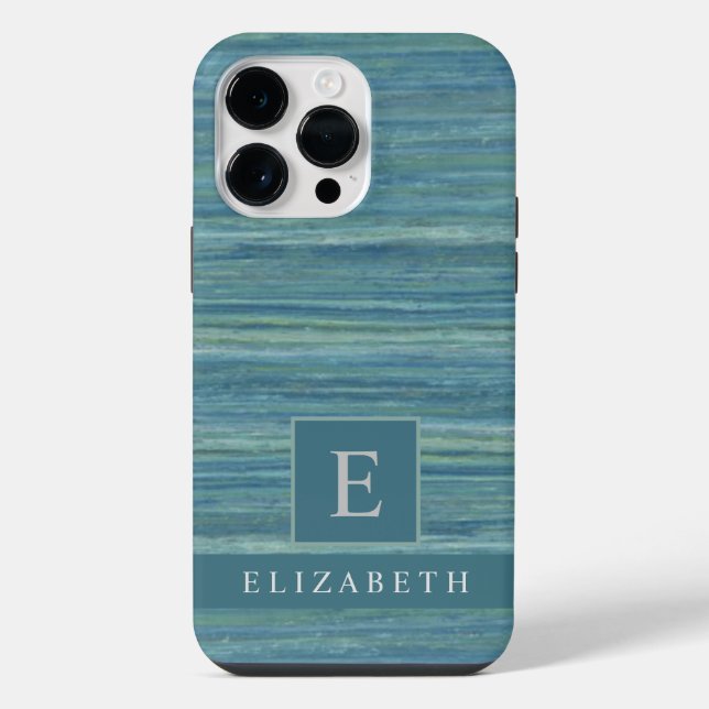 Custom Blue Grey Marble Stripes  iPhone Case (Back)