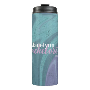 Custom Blue Holographic Wedding Bridesmaid Thermal Tumbler