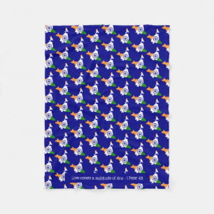 Custom Blue INDIA FLAG Fleece Blanket