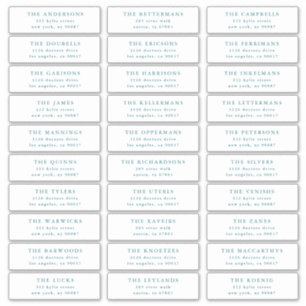 Custom Blue Individual Editable Address Stickers