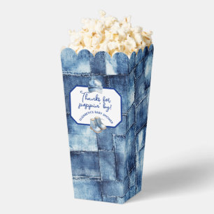 Custom Blue Jean Baby Denim Themed Popcorn Favour Box
