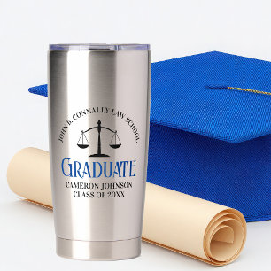 Custom Blue Law School Graduation Commemorative Insulated Tumbler