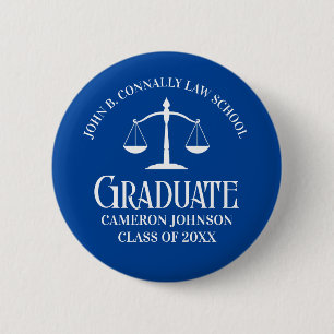 Custom Blue Law School Graduation Keepsake 6 Cm Round Badge