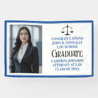 Custom Blue Law School Photo Graduation Party