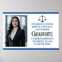Custom Blue Law School Photo Graduation Party