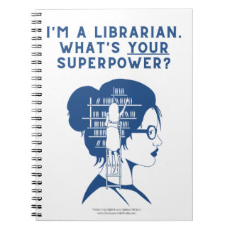 Custom Blue Librarian Spiral Notebook