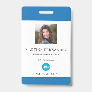Custom Blue Medical Hospital Employee Photo ID Badge