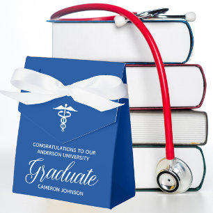 Custom Blue Medical School Graduation Party Favour Box