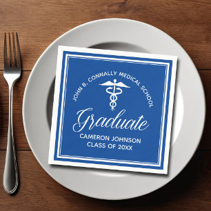 Custom Blue Medical School Graduation Party Napkin