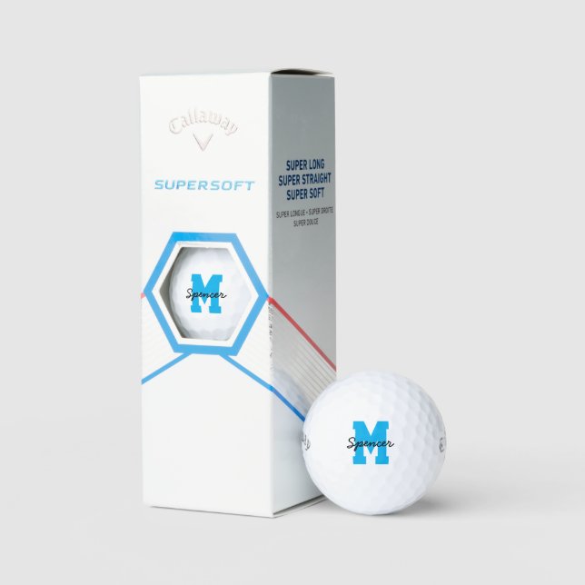 custom blue monogram (mark your golf balls) balls (Packaging)