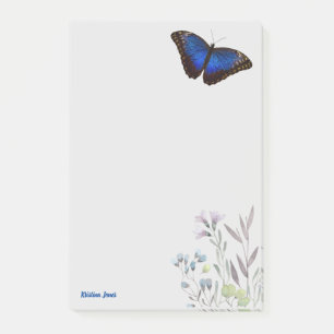 Custom Blue Morpho Butterfly with Wildflowers Post Post-it Notes