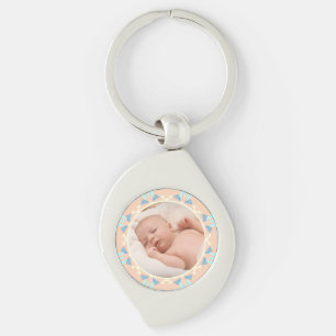 Custom Blue Mother’s Day New Mum Baby Photo Gift Key Ring