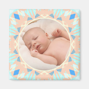 Custom Blue Mother’s Day New Mum Baby Photo Gift Magnet