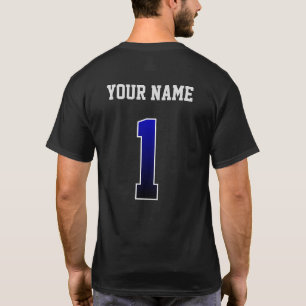 Custom Blue Number 1 Personalised  T-Shirt