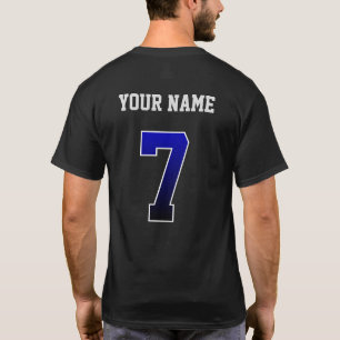 Custom Blue Number 7 Personalized  T-Shirt