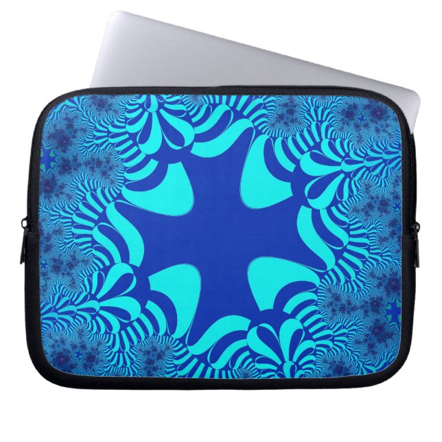 Custom Blue Ocean Cross 10in. Laptop Sleeve (Front)