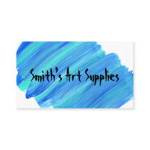Custom Blue Paint Streaked Art Supply Store
