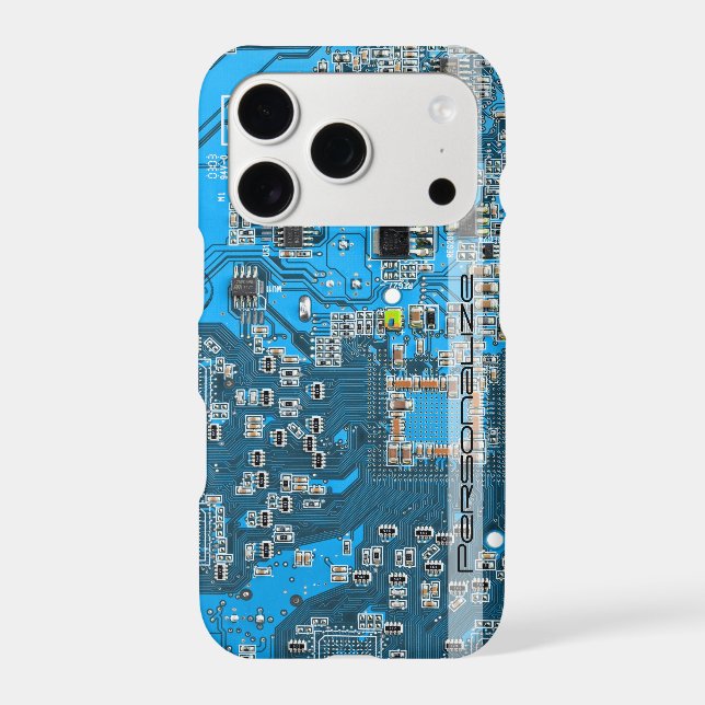 Custom Blue PCB Circuit Board for IT Pros (Back)