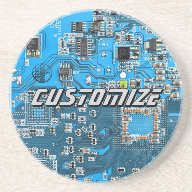 Custom Blue PCB Circuit Board for IT Pros 2 Coaster (Front)