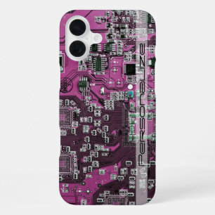 Custom Blue PCB Circuit Board for IT Pros iPhone 16 Plus Case