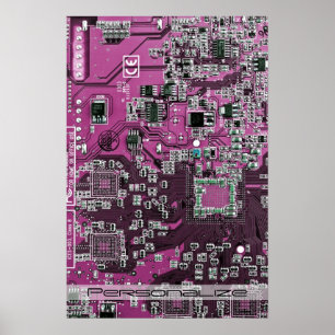 Custom Blue PCB Circuit Board for IT Pros Poster